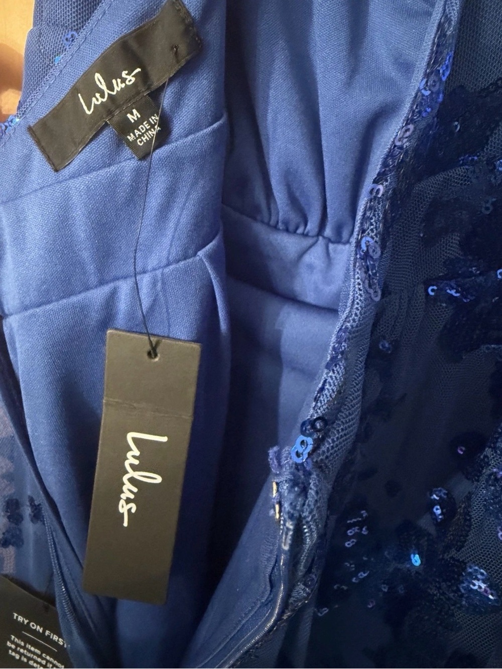 Lulus Captivating Essence Blue Sequin Backless Maxi Dress - Size M - NWT - Picture 9 of 11